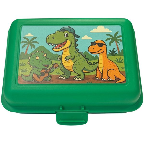 elasto Lunchbox Dino Motiv Brotdose mit Trennschale - Kinder Vesperbox für die Schule