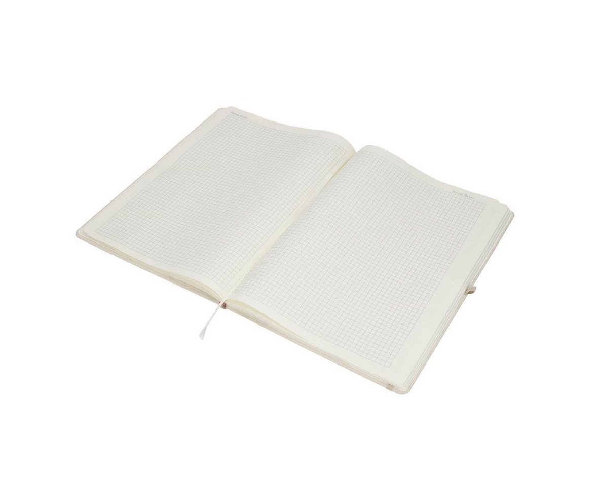 elasto Notizbuch Kariertes Polyester-Notizbuch "Cotton" A4 natur – Bild 3 von 5