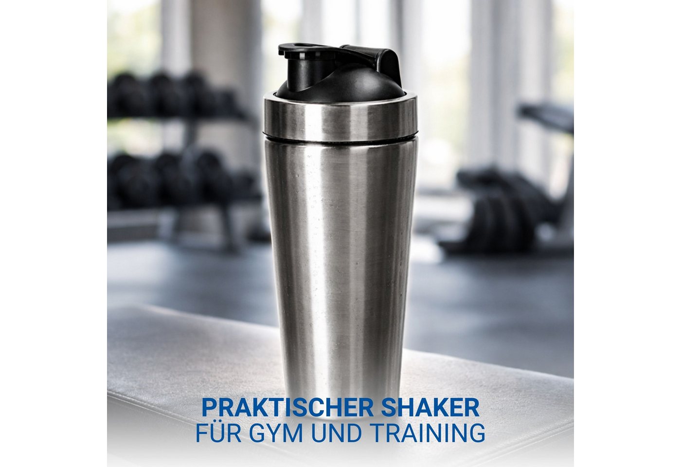 elasto Protein Shaker Protein Shaker Edelstahl 600 ml - auslaufsicherer Shaker mit Sieb, auslaufsicher, doppelwandig, eiweiss shaker, Gym, bruchfest – Bild 5 von 5
