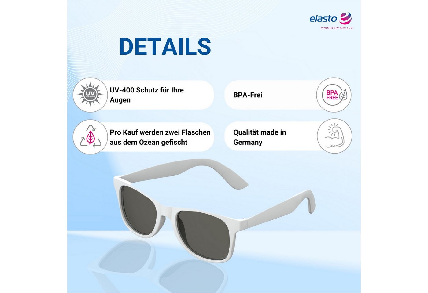 elasto Sonnenbrille BEACH Brille mit UV400 Schutz perfekt für den Sommer – Bild 2 von 5