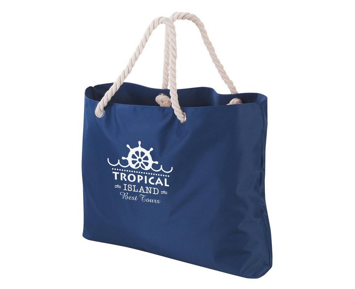 elasto Tragetasche Robuste und stabile Strandtasche "Miami Beach" groß blau – Bild 2 von 5