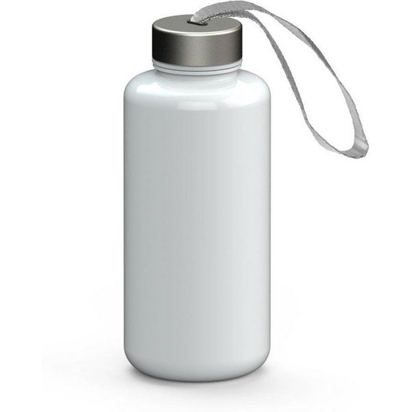 elasto Trinkflasche 1 L Wasserflasche "Pure" Tritanflasche mit Trägerband, Made in Germany, Spülmaschinenfest, Leicht zu reinigen, Sportflasche