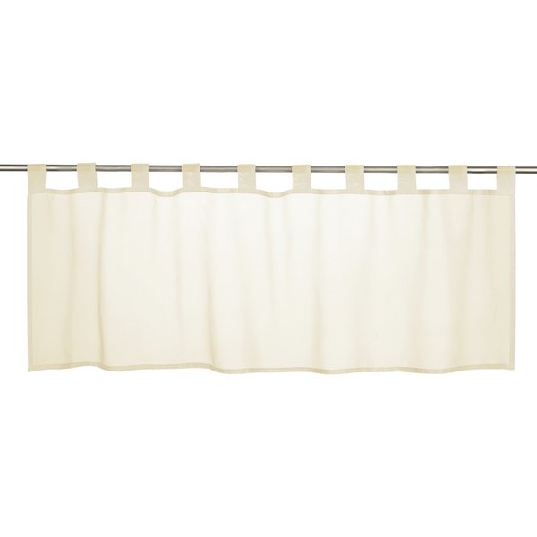 ELBERSDRUCKE Scheibengardine Bistrogardine mit Schlaufen Basic Uni beige 48 x 140 cm (1 St), Schlaufen, transparent, Polyester, einfarbig, modern, Sichtschutz