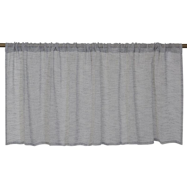 ELBERSDRUCKE Scheibengardine Bistrogardine mit Tunnel Liem grau 48 x 140 cm (1 St), Stangendurchzug, halbtransparent, Polyester, einfarbig, modern, Leinenlook, 