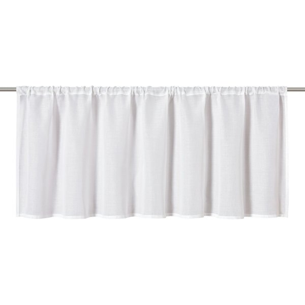ELBERSDRUCKE Scheibengardine Bistrogardine mit Tunnel Spume weiß 45 x 140 cm (1 St), Stangendurchzug, halbtransparent, Polyester, einfarbig, Sichtschutz