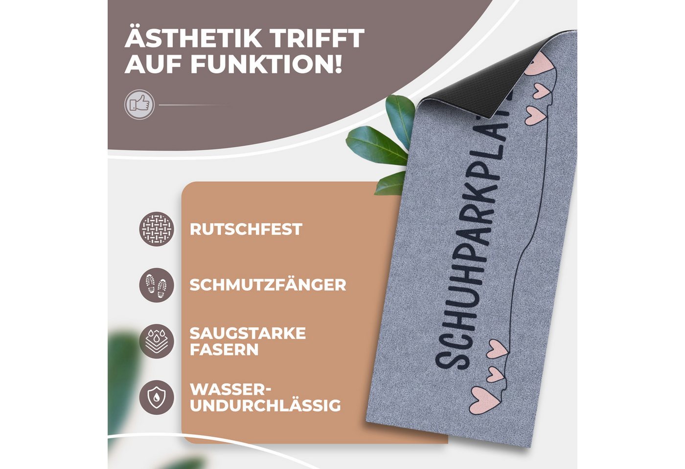 ElbFuchs Fußmatte Schuhparkplatz, Waschbare & Rutschfeste Indoor-Schuhmatte, Rechteckig, Schmutzfangmatte für Flur & Eingang – Bild 3 von 5
