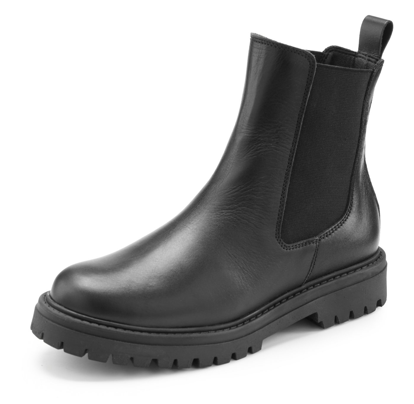 Elbsand Chelseaboots, Schlupfstiefel, Lederstiefelette, Herbststiefelette Stiefelette NEU Bikerboots aus Leder mit Stretch-Einsätzen & leichter Profilsohle – Bild 2 von 5