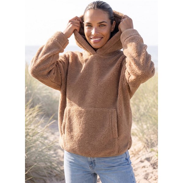 Elbsand Fleecepullover mit großem Letterprint auf dem Rücken