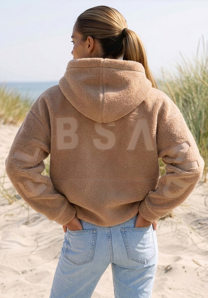Elbsand Fleecepullover mit großem Letterprint auf dem Rücken – Bild 3 von 5