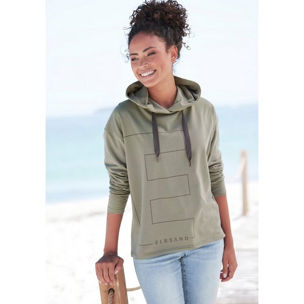 Elbsand Kapuzensweatshirt Dea, Hoodie mit Logodruck vorne