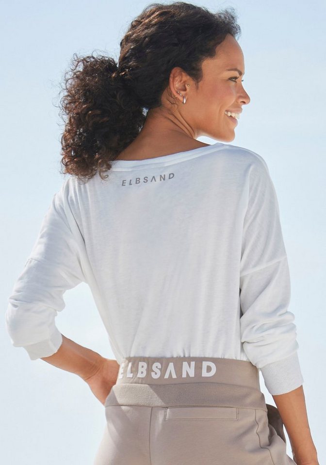 Elbsand Langarmshirt Irpa mit Logodruck, Baumwoll-Mix, sportlich-casual – Bild 3 von 5