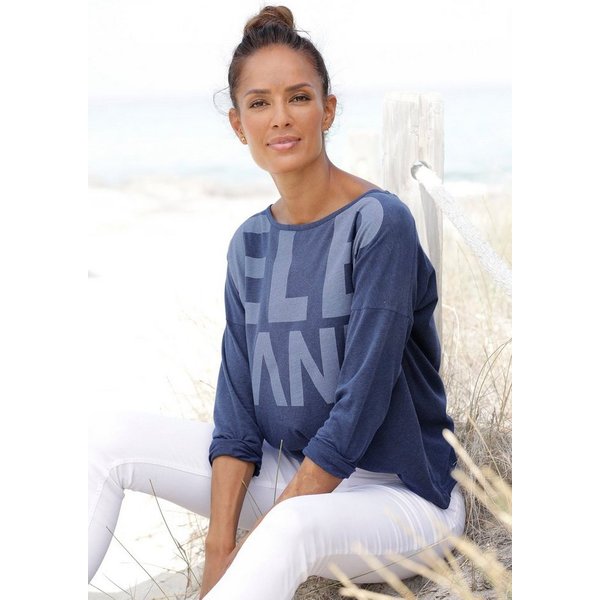 Elbsand Langarmshirt Niola mit großem Frontprint, Longsleeve aus Baumwoll-Mix, sportlich-casual