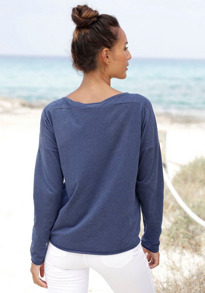Elbsand Langarmshirt Niola mit großem Frontprint, Longsleeve aus Baumwoll-Mix, sportlich-casual – Bild 3 von 5