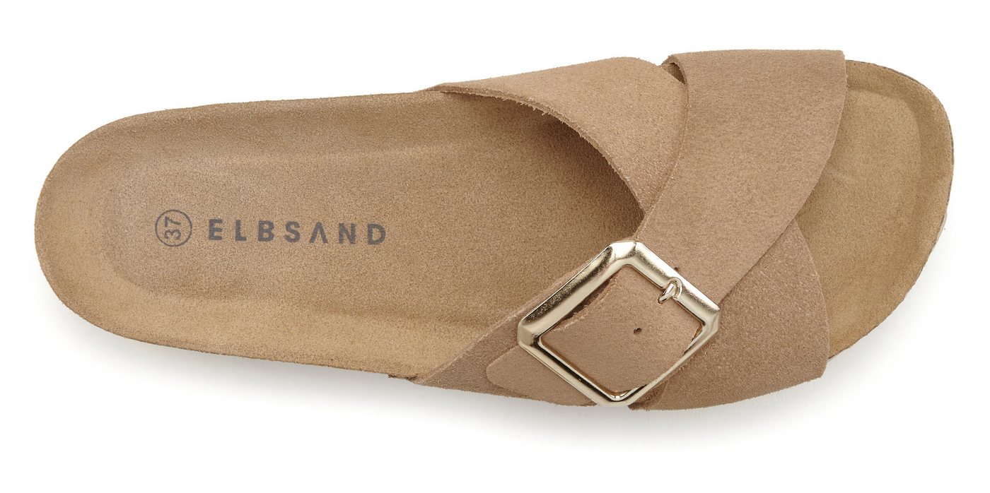Elbsand Mule, Sandale, offener Schuh, Sommerschuh, Lederpantolette Pantolette aus hochwertigem Leder mit weichem Korkfußbett – Bild 3 von 5