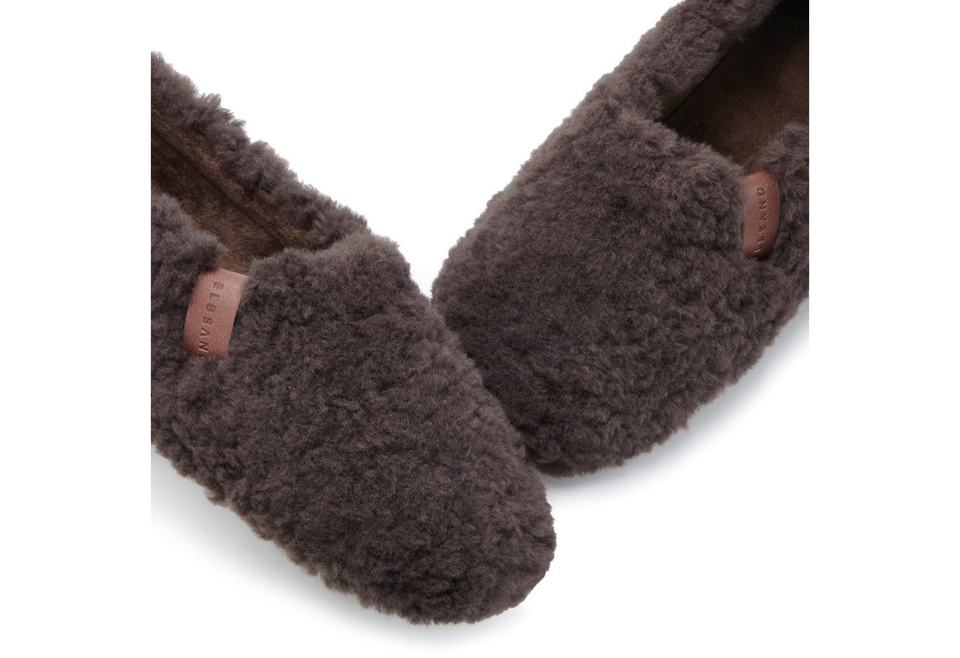 Elbsand Pantolette, Pantoffel, Hüttenschuh Hausschuh mit kuscheligem Fellimitat – Bild 4 von 5