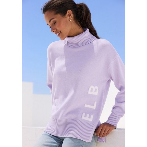 Elbsand Rollkragenpullover mit eingestricktem Logoschriftzug Kuscheliger Strickpullover, lockere Passform, super weich, casual