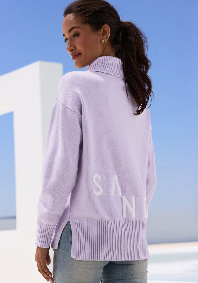 Elbsand Rollkragenpullover mit eingestricktem Logoschriftzug Kuscheliger Strickpullover, lockere Passform, super weich, casual – Bild 3 von 5