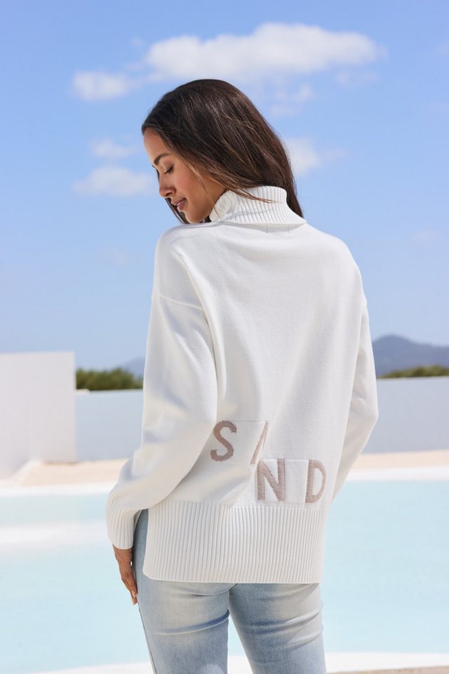 Elbsand Rollkragenpullover mit eingestricktem Logoschriftzug Kuscheliger Strickpullover, lockere Passform, super weich, casual – Bild 3 von 5