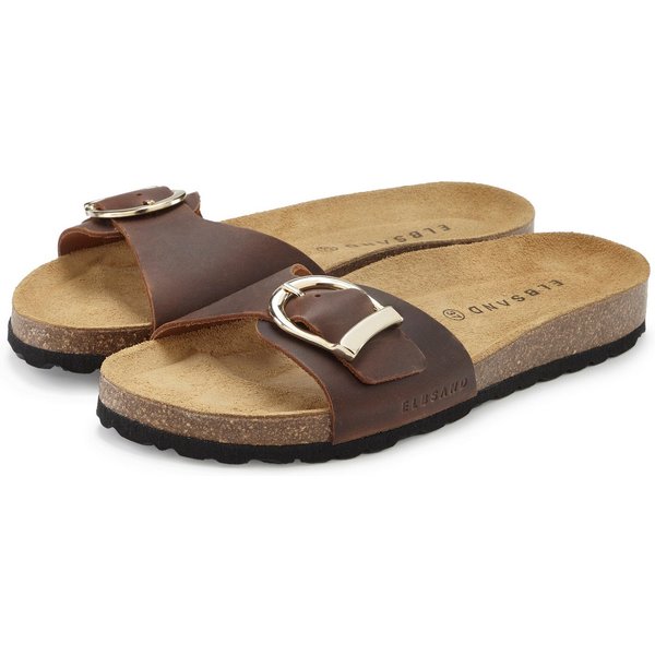 Elbsand Sandale, Mule, offener Schuh, Sommerschuhe, Lederpantolette Pantolette NEU aus Leder mit weichem Korkfußbett