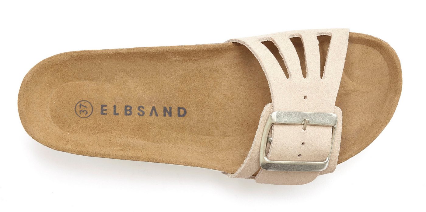 Elbsand Sandale, Mule, offener Schuh, Sommerschuhe, Lederpantolette Pantolette aus Leder mit weichem Korkfußbett – Bild 3 von 5