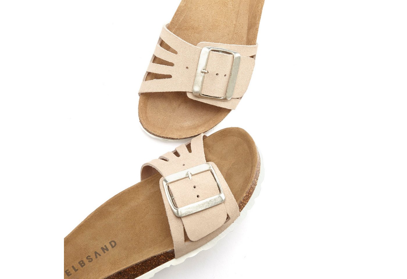 Elbsand Sandale, Mule, offener Schuh, Sommerschuhe, Lederpantolette Pantolette aus Leder mit weichem Korkfußbett – Bild 4 von 5