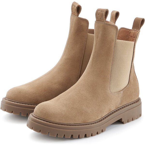 Elbsand Schlupfstiefel, Bikerboots, Sommerstiefelette, Lederstiefelette Stiefelette Chelseaboots aus weichem Leder mit Stretch-Einsätzen