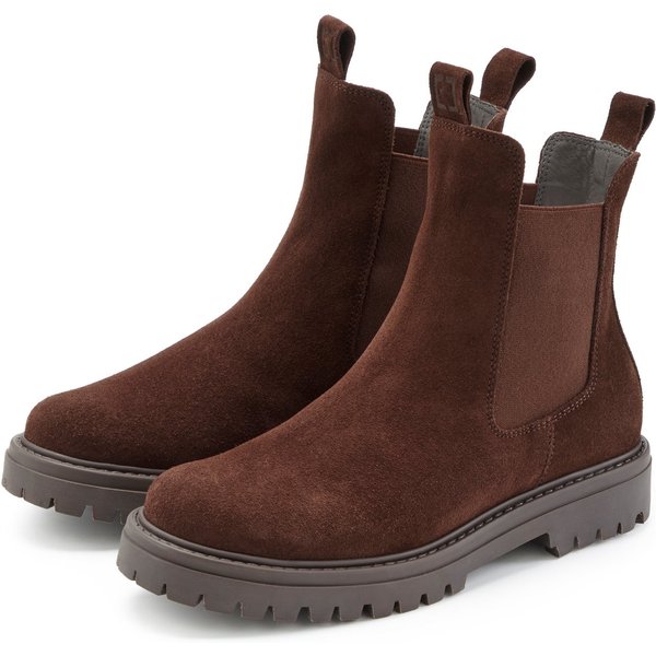 Elbsand Schlupfstiefel, Bikerboots, Sommerstiefelette, Lederstiefelette Stiefelette Chelseaboots aus weichem Leder mit Stretch-Einsätzen