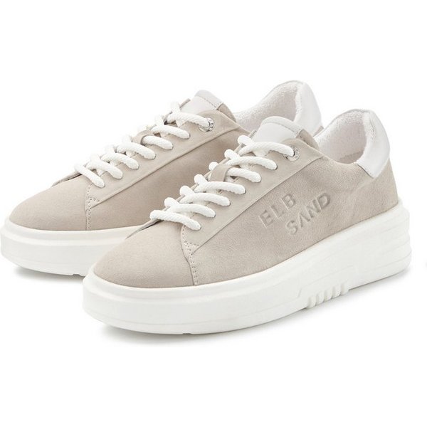 Elbsand Schnürschuh, Turnschuh, Schnürhalbschuh, Freizeitschuh, Ledersneaker Sneaker aus Leder mit modischer Plateausohle