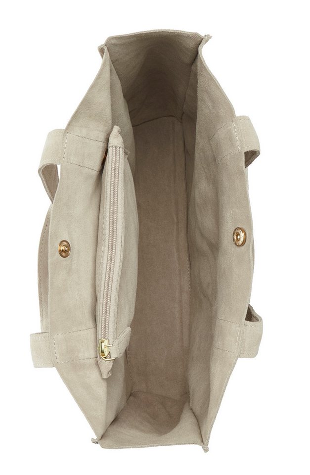 Elbsand Schultertasche Shopper, Ledertasche, Handtasche, Tragetasche, Damentasche, aus weichem Veloursleder – Bild 4 von 5