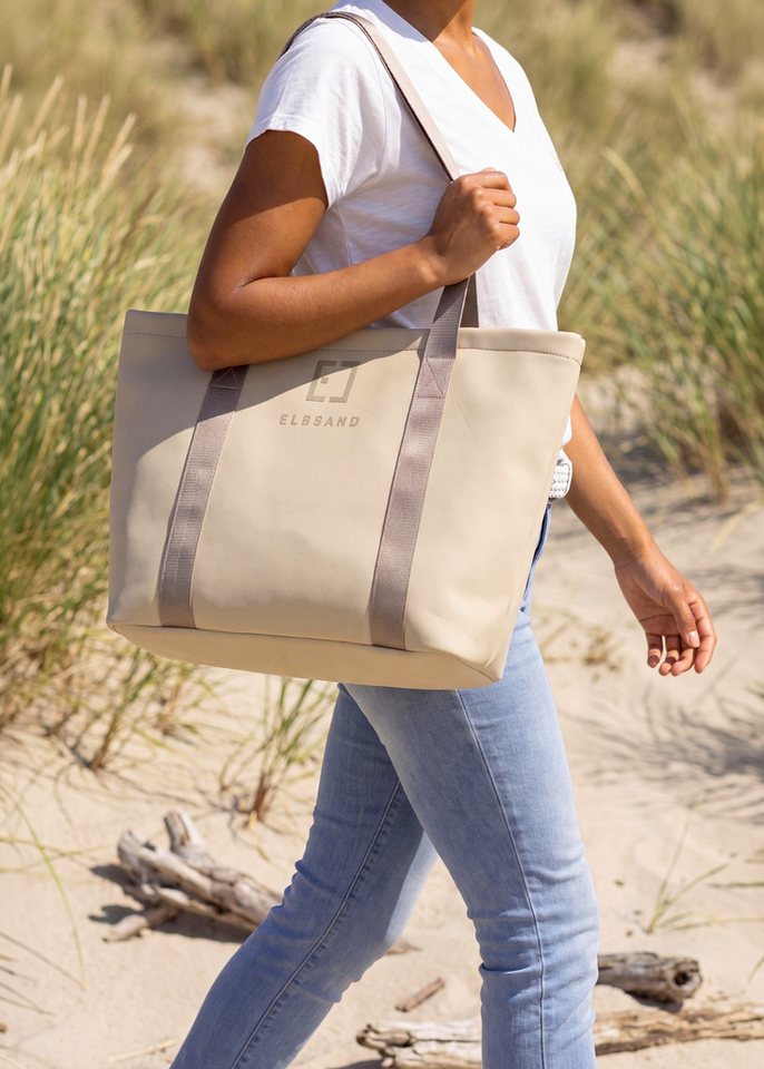 Elbsand Shopper Henkeltasche, Sommertasche, Strandtasche, Saunatasche, Badetasche, NEU Einkaufstasche, große Handtasche im modischen Neopren-Look VEGAN – Bild 2 von 5