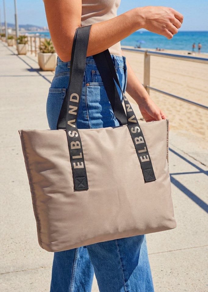 Elbsand Shopper Schultertasche, Saunatasche, Wellnesstasche, Einkaufstasche, Badetasche, Strandtasche, Henkeltasche aus weichem Material VEGAN – Bild 2 von 5