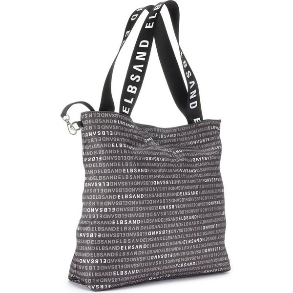 Elbsand Shopper Strandtasche, Badetasche, Saunatasche, Wellnesstasche, Einkaufstasche, Schultertasche aus weichem Material mit modischem Logo Print VEGAN