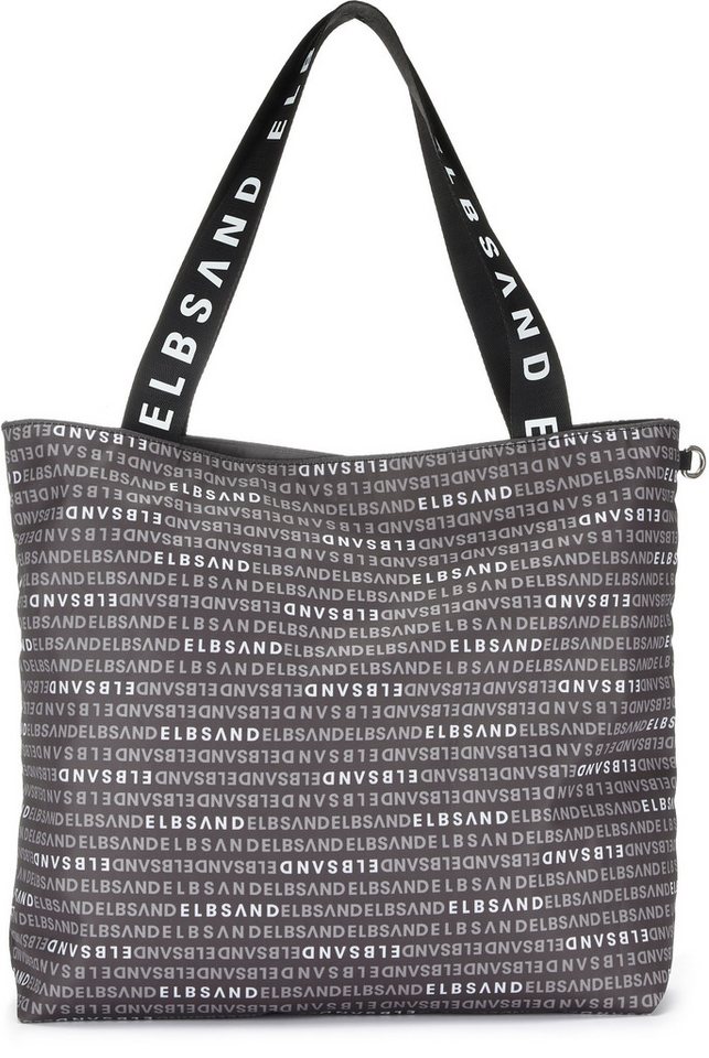 Elbsand Shopper Strandtasche, Badetasche, Saunatasche, Wellnesstasche, Einkaufstasche, Schultertasche aus weichem Material mit modischem Logo Print VEGAN – Bild 2 von 5