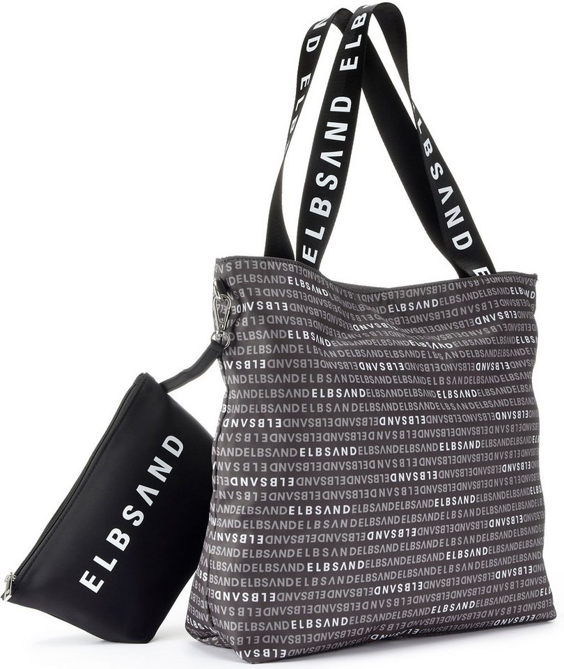 Elbsand Shopper Strandtasche, Badetasche, Saunatasche, Wellnesstasche, Einkaufstasche, Schultertasche aus weichem Material mit modischem Logo Print VEGAN – Bild 3 von 5