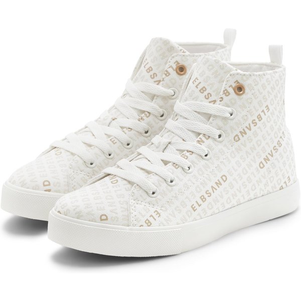 Elbsand Sneaker, Textilschuhe, Schnürschuh, Freizeitschuh, Stoffschuhe Stiefelette Turnschuh, Schnürhalbschuh mit modernem Logo-Druck VEGAN