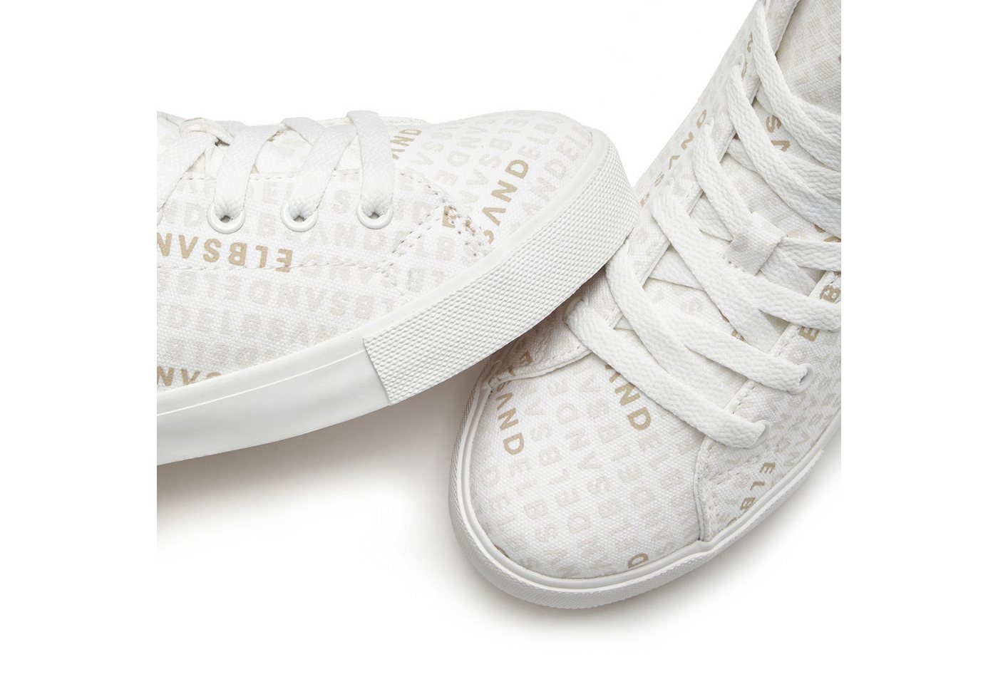 Elbsand Sneaker, Textilschuhe, Schnürschuh, Freizeitschuh, Stoffschuhe Stiefelette Turnschuh, Schnürhalbschuh mit modernem Logo-Druck VEGAN – Bild 5 von 5