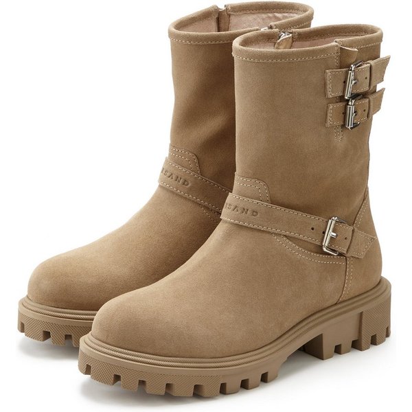 Elbsand Stiefel, Boots, Bikerboots, Lederstiefelette, Lederboots Stiefelette aus Leder mit trendigen Zierschnallen