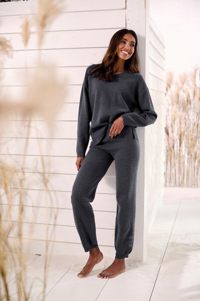 Elbsand Strickhose mit eingestricktem Logo, aus hochwertigen Feinstrick, Loungewear – Bild 3 von 5