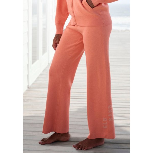 Elbsand Strickhose mit weitem Bein und eingestricktem Logo, Loungewear
