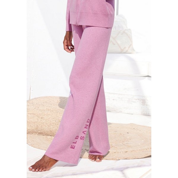 Elbsand Strickhose mit weitem Bein und eingestricktem Logo, Loungewear