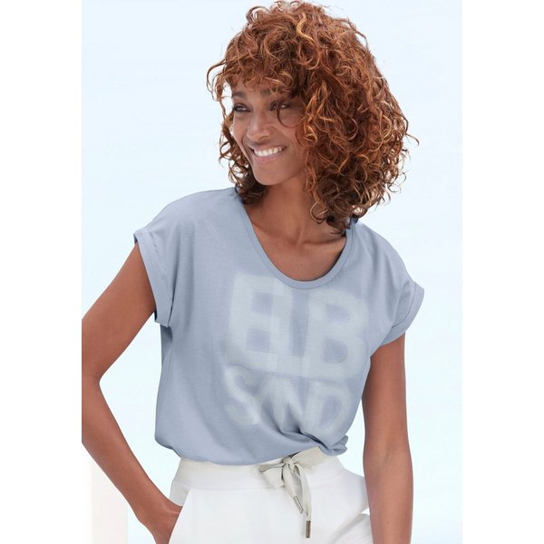 Elbsand T-Shirt Eldis mit Logodruck, Kurzarmshirt aus Baumwoll-Mix, sportlich-casual