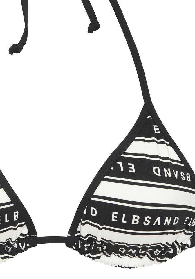 Elbsand Triangel-Bikini Zone (Set) mit kontrastfarbenen Streifen und Schriftzügen – Bild 3 von 5