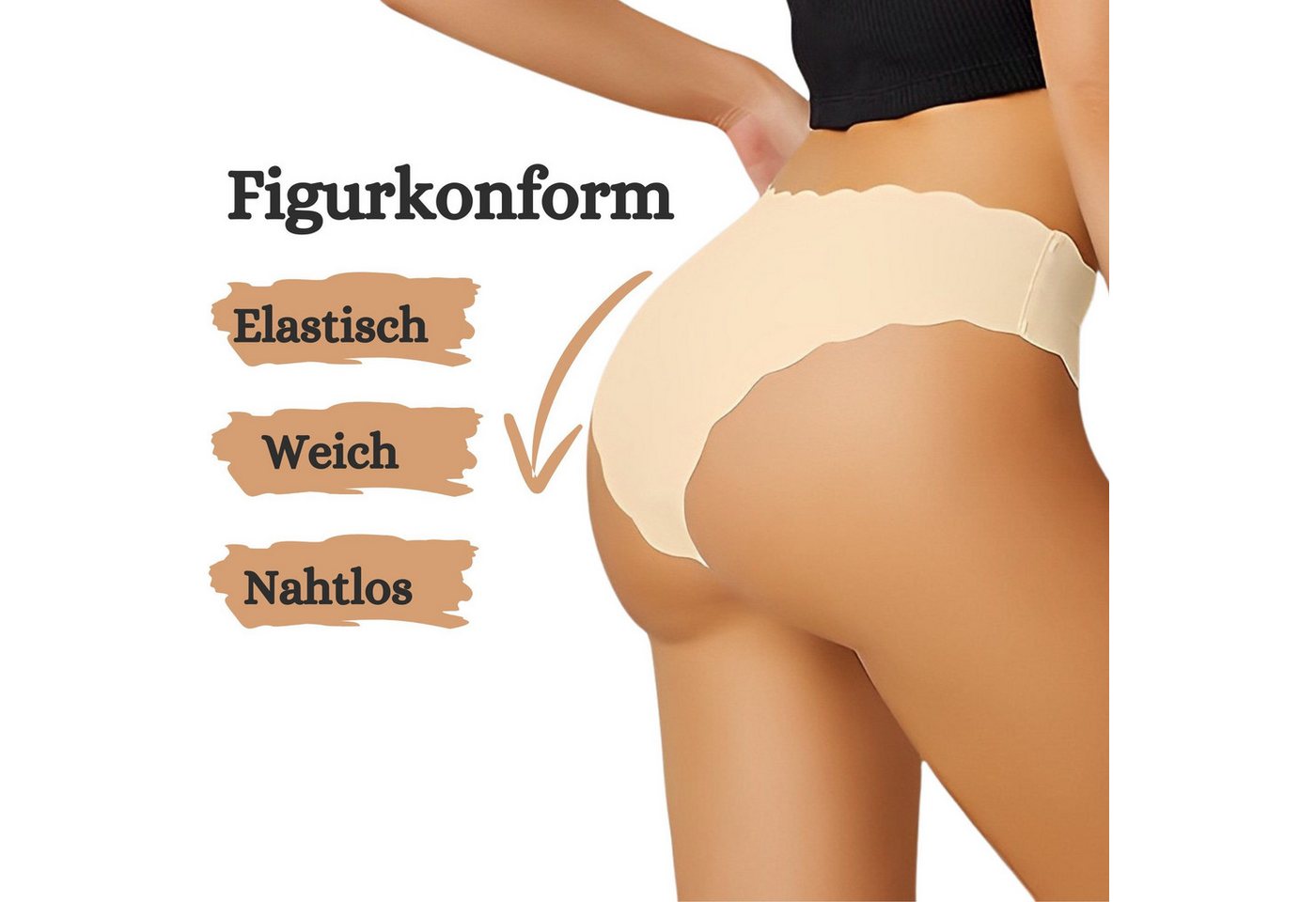 Elegant Love Slip Nahtlos Slips, Dessous, Sexy Unterwäsche, Brasilslip, Thongs, String (Set, 5-St., 5er-Pack) Höschen Lingerie für Damen, Unterhosen mit Muschel – Bild 5 von 5