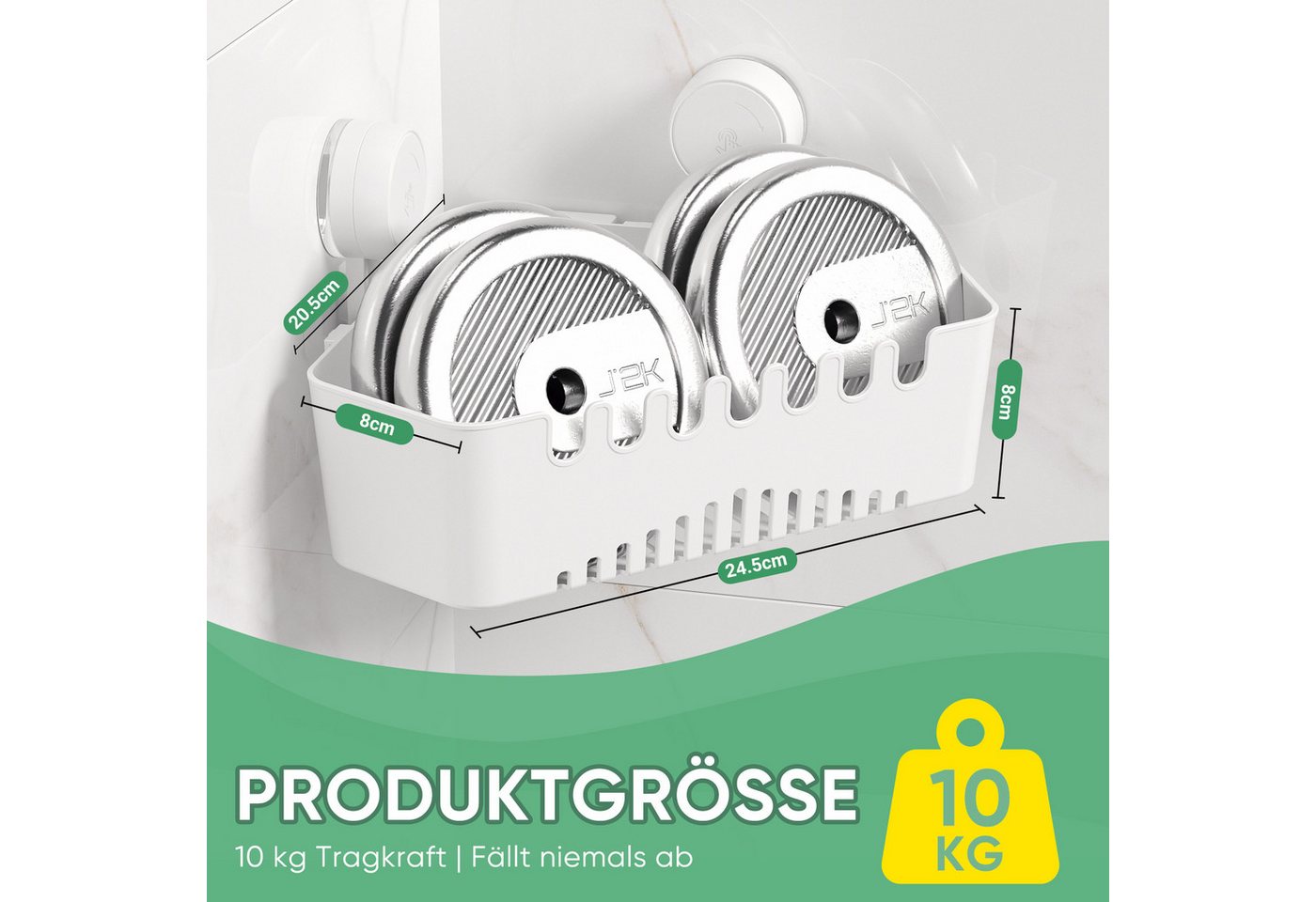 Elegear Duschablage duschablage ohne bohren, Kunststoff, 10KG, Badregal & Küchenregal, 1-tlg., duschablage ohne bohren ecke, Badregal, Küchenregal, Regal Organi – Bild 3 von 5