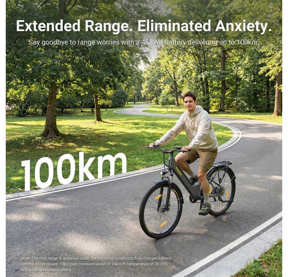 Eleglide E-Bike T1 ST Durchstieg 27,5 Zoll 36V 13Ah 250W E-Bike, 7 Gang Shimano, 468 Wh, 5 Stufen(12/15/18/21/25 km/h), 45N.M, bis zu 100 km – Bild 4 von 5