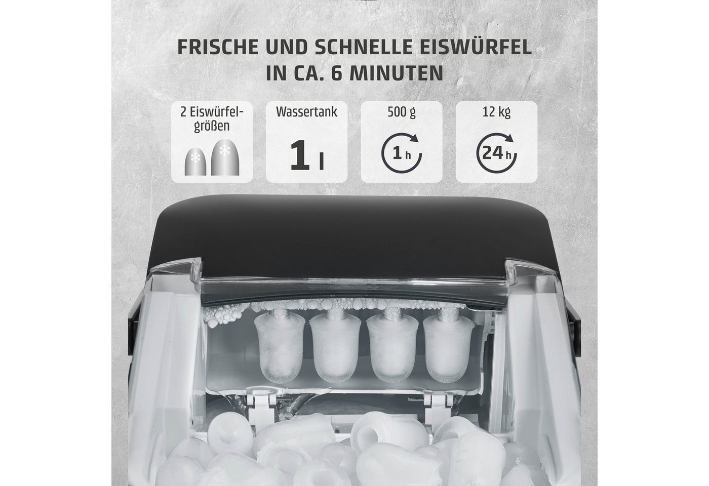 Caso Elektrischer Eiswürfelbereiter 3401 CASO IceChef Compact, 3401 CASO IceChef Compact – Bild 4 von 5