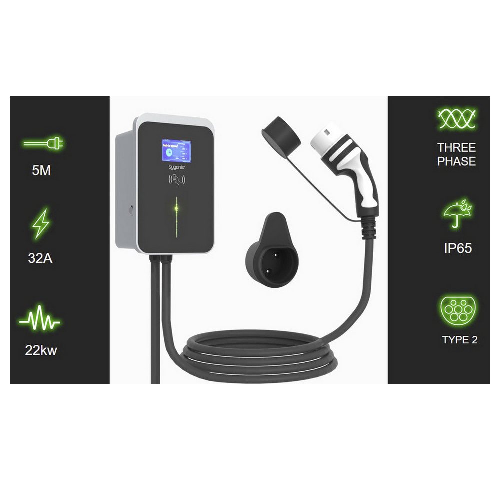 Sygonix Elektroauto-Ladestation Sygonix Wallbox Typ 2 Mode 3 32 A 22 kW App, WiFi, RFID – Bild 2 von 5