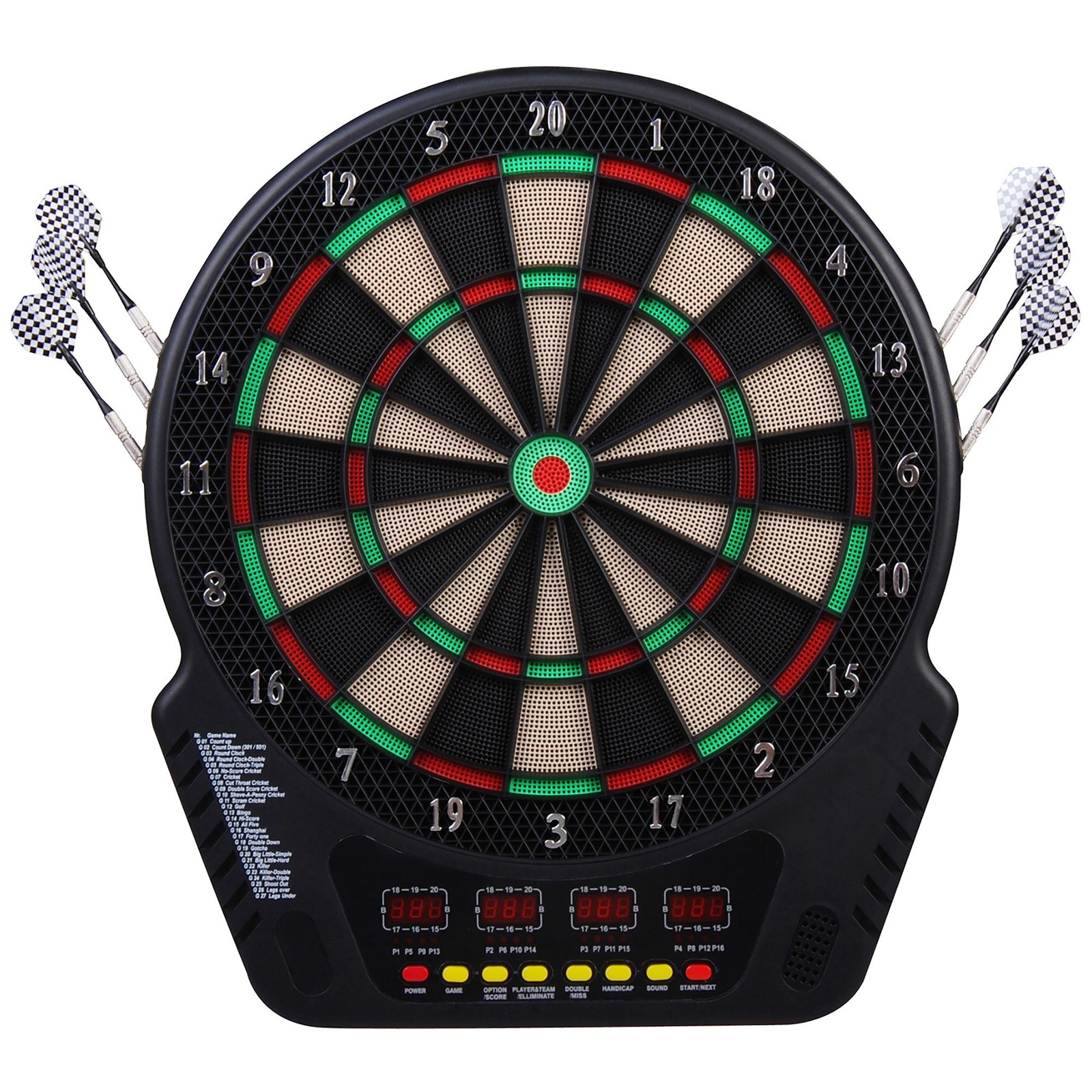 Elektronische Dartscheibe Dartboard Soundeffekte LED Anzeige 27 Spiele