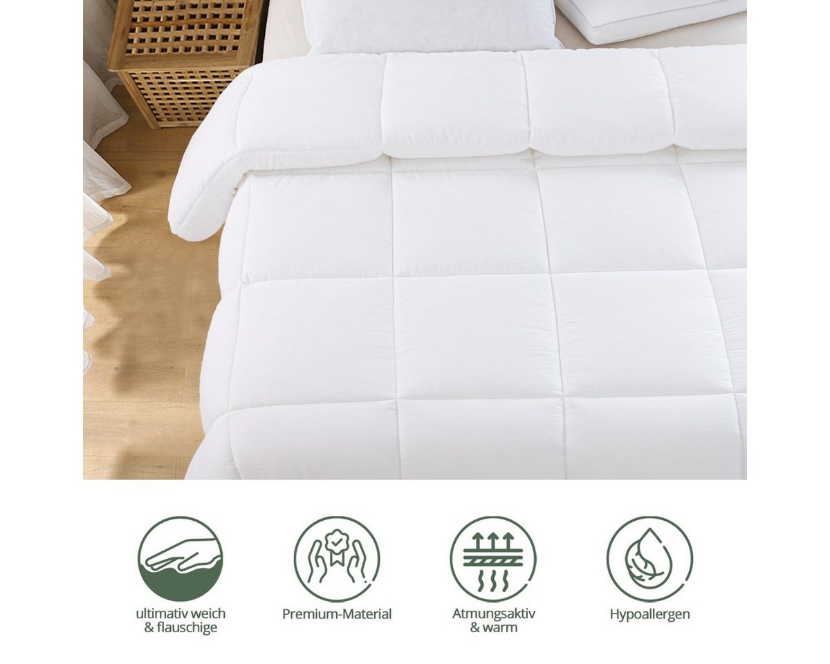 Elemuse Microfaserbettdecke Bettdecken 135x200 cm, 155x220 cm, 200x200 cm, Füllung: 100% Polyester, 4 Jahreszeiten, Atmungsaktiv Ganzjahresdecke, Anti-Allergie, – Bild 3 von 5