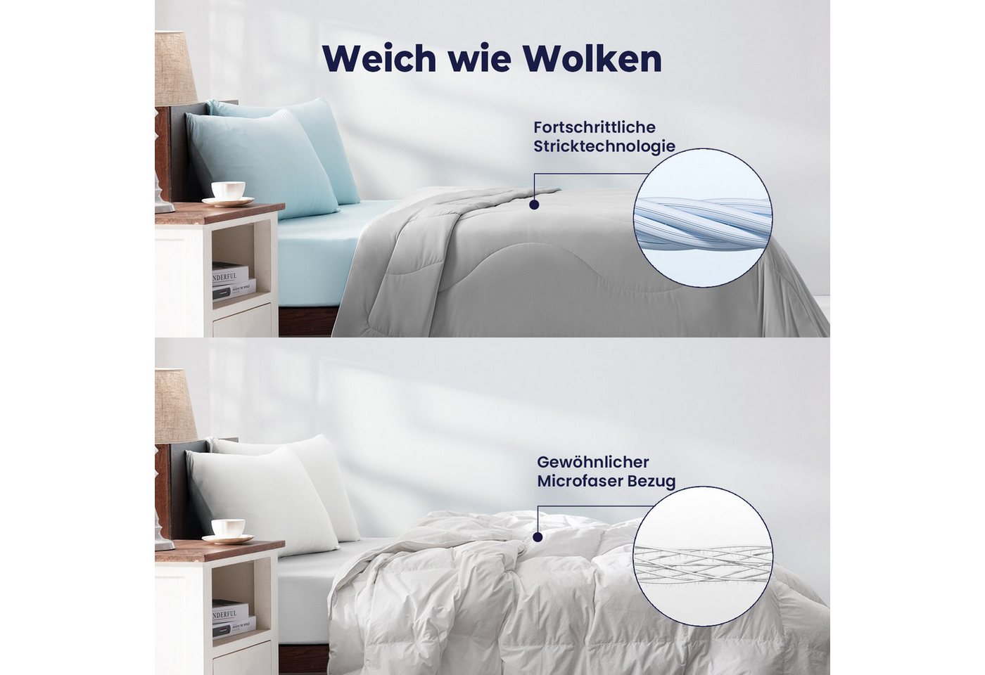 Elemuse Sommerbettdecke Kühldecke Sommerdecke, Selbstkühlende Atmungsaktive Extraleicht Decke, Füllung: 30% Lenzing Tencel und 70% Polyester (63% Polyester und  – Bild 4 von 5